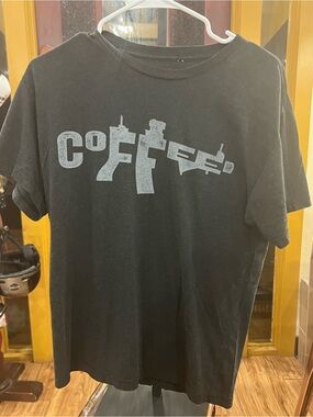 Black 'Coffee' Graphic Short Sleeve Tee